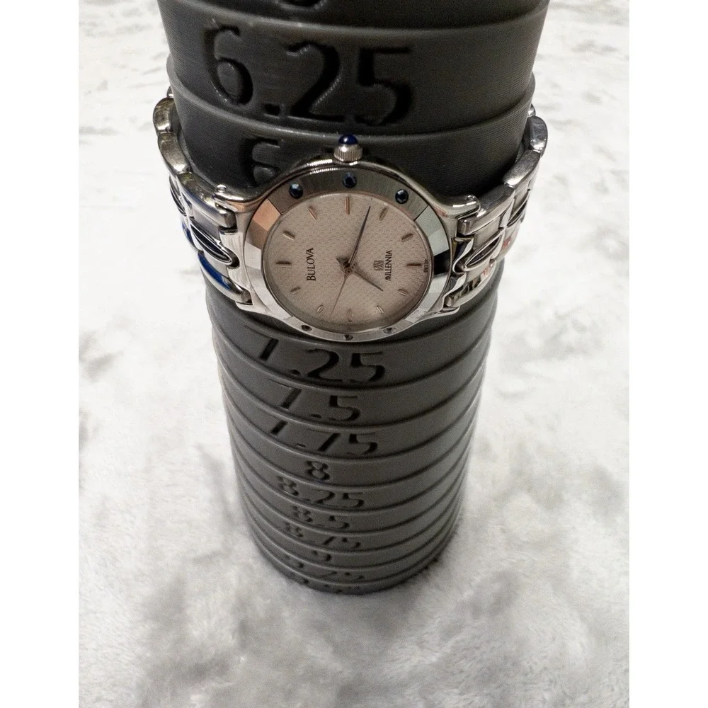 Vintage Bulova Millennia Ceramic 25mm Womens Silver Watch New Battery